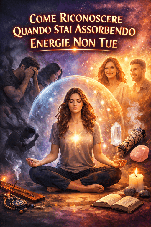 Donna in meditazione circondata da energia luminosa e barriera protettiva, simbolo di protezione dalle energie negative e consapevolezza energetica
